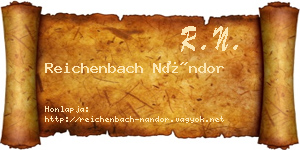 Reichenbach Nándor névjegykártya